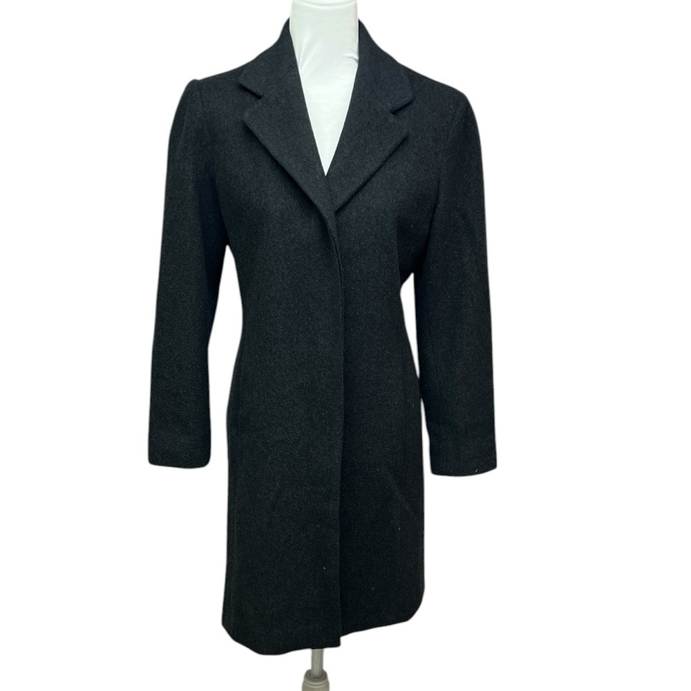 Mackintosh Wool Blend Long Coat Charcoal Gray
